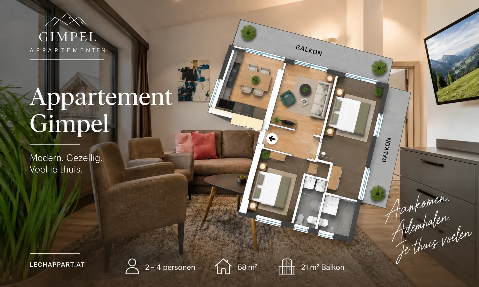 Plattegrond van appartement Gimpel
