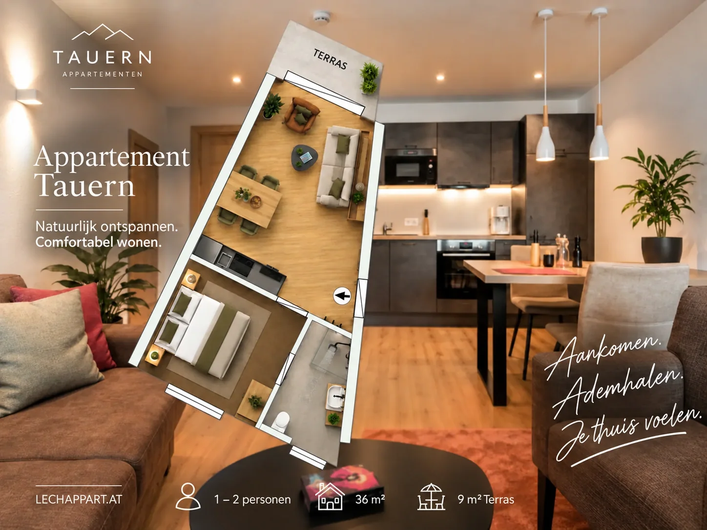Plattegrond van appartement Tauern