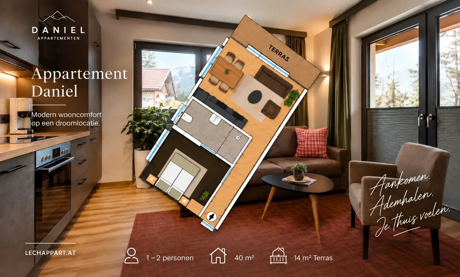 Plattegrond van appartement Daniel